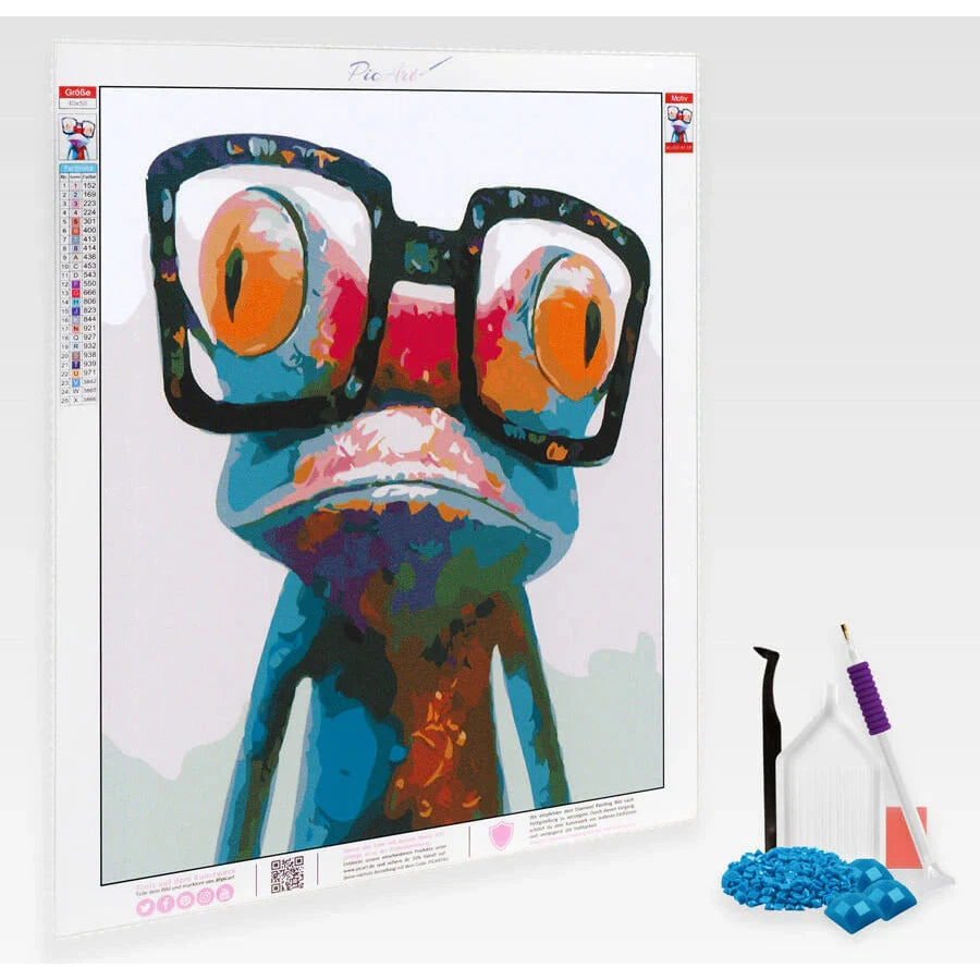 Frosch mit Brille - Dimond Painting
