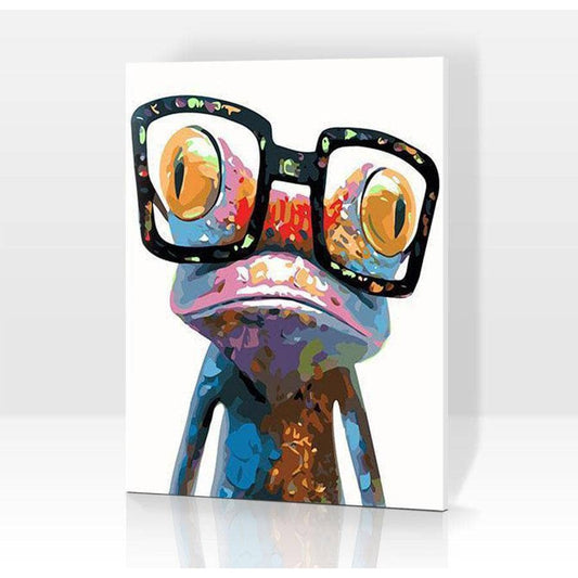 Frosch mit Brille - Malen nach Zahlen