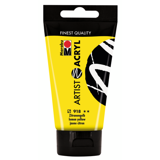 Marabu Artist Acryl, Zitronengelb 918, 75 ml