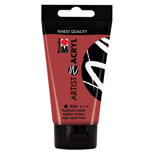 Marabu Artist Acryl, Naphtholrot dunkel 934, 75 ml