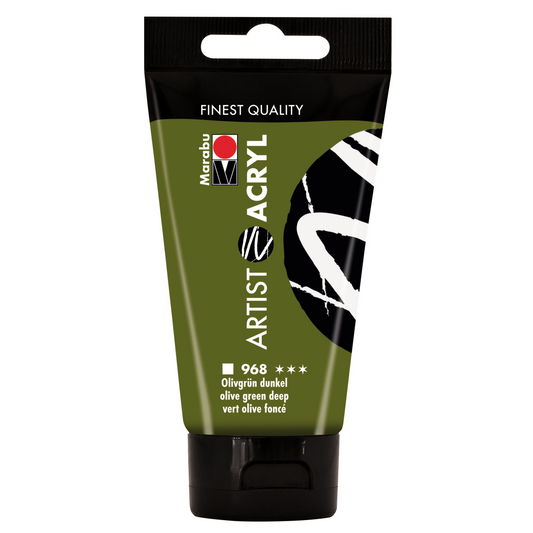 Marabu Artist Acryl, Olivgrün dunkel 968, 75 ml