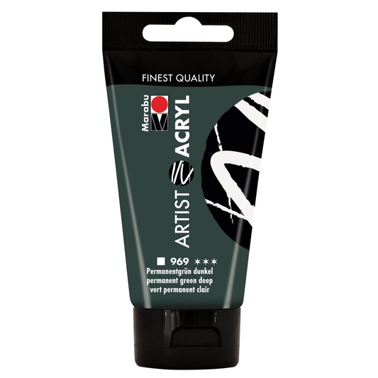 Marabu Artist Acryl, Permanentgrün dunkel 969, 75 ml