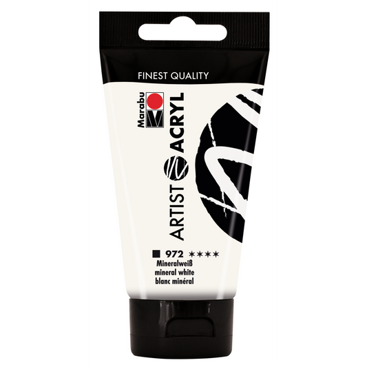 Marabu Artist Acryl, Mineralweiß 972, 75 ml