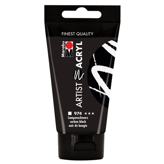 Marabu Artist Acryl, Lampenschwarz 974, 75 ml