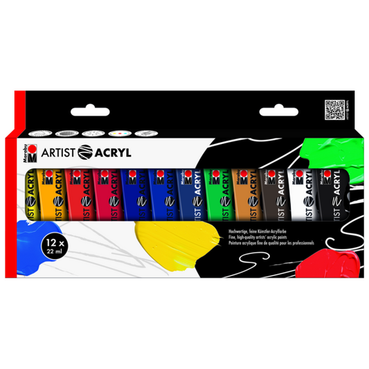 Marabu Artist Acryl 12er-Sortierung, 12 x 22 ml