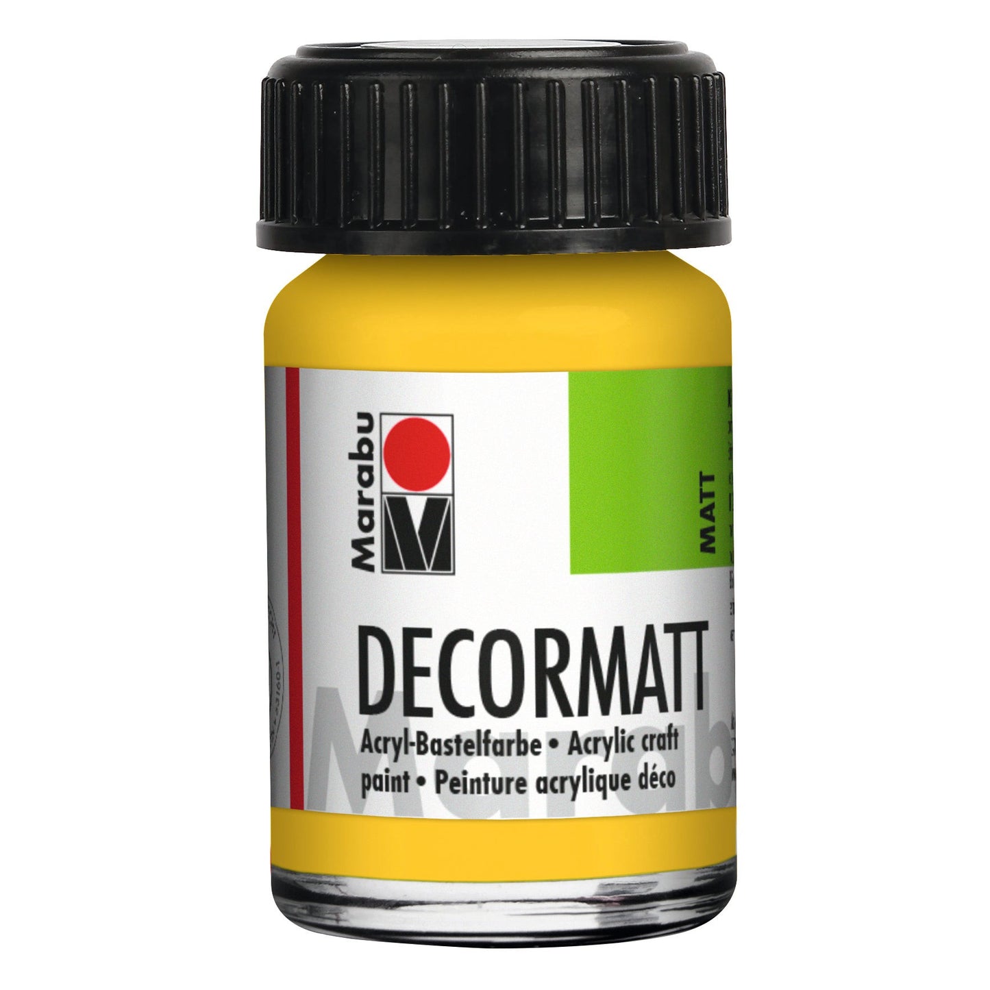Marabu Decormatt Acryl, Mittelgelb 021, 15 ml