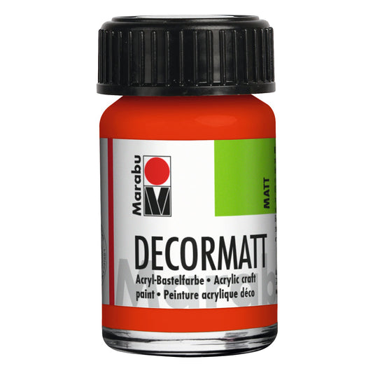 Marabu Decormatt Acryl, Zinnoberrot hell 030, 15 ml
