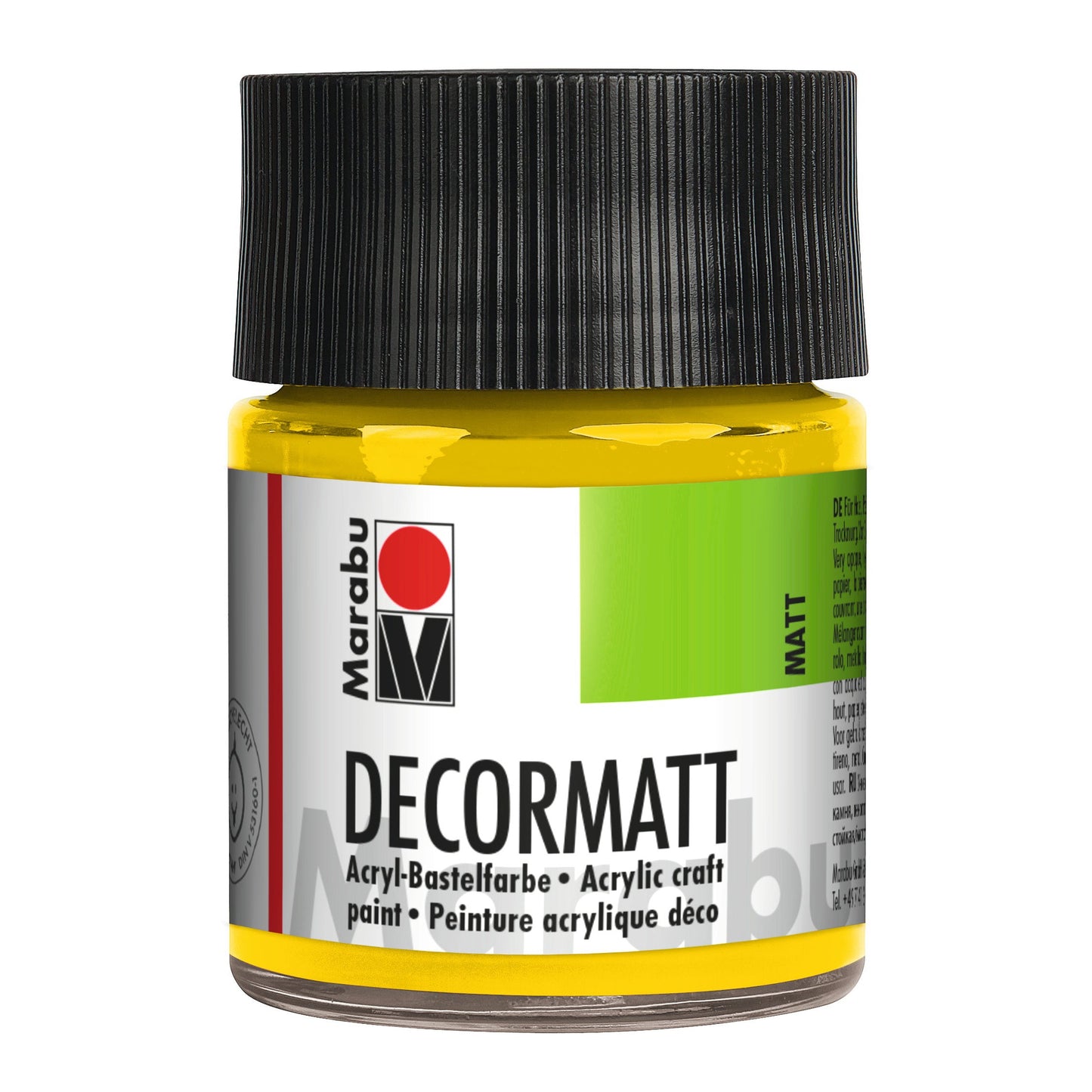 Marabu Decormatt Acryl, Gelb 019, 50 ml
