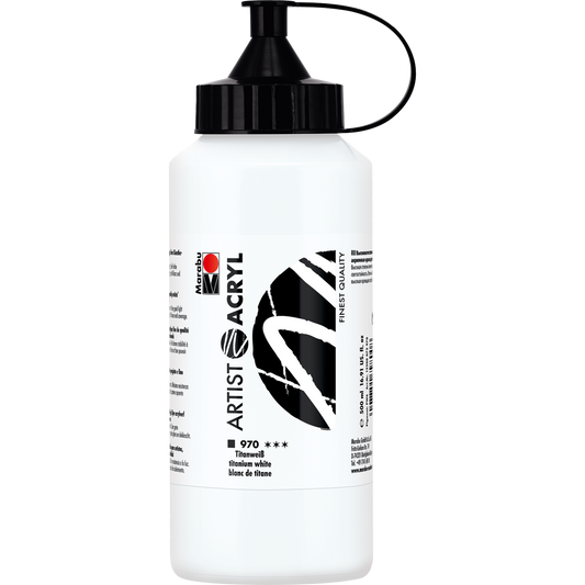 Marabu Artist Acryl, Titanweiß 970, 500 ml