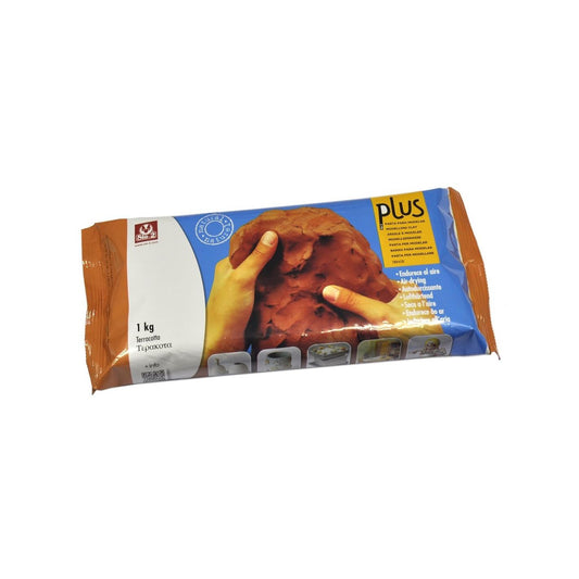 PLUS terracotta 1 kg, lufthärtende, natürliche Modelliermasse