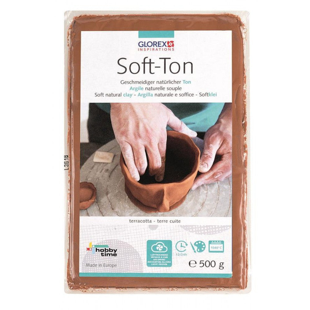 Soft-Ton terracotta 500g lufthärtend / brennbar 1040°C