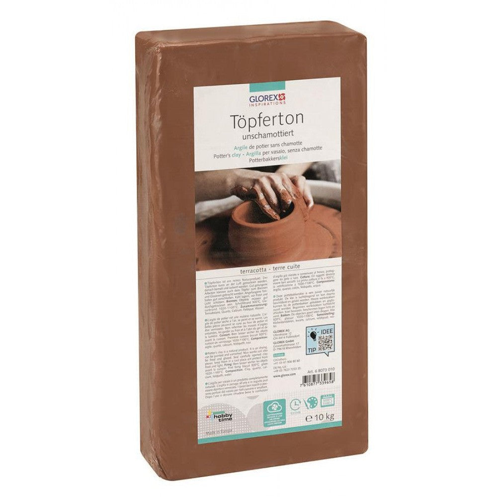 Töpferton 10kg terracotta unschamottiert