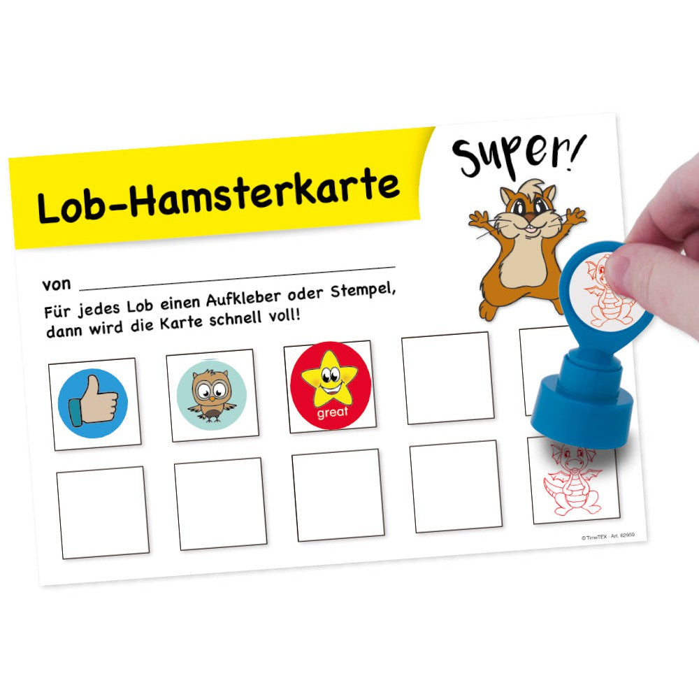 Lob-Hamsterkarte mit 10 Feldern, 25 Stück