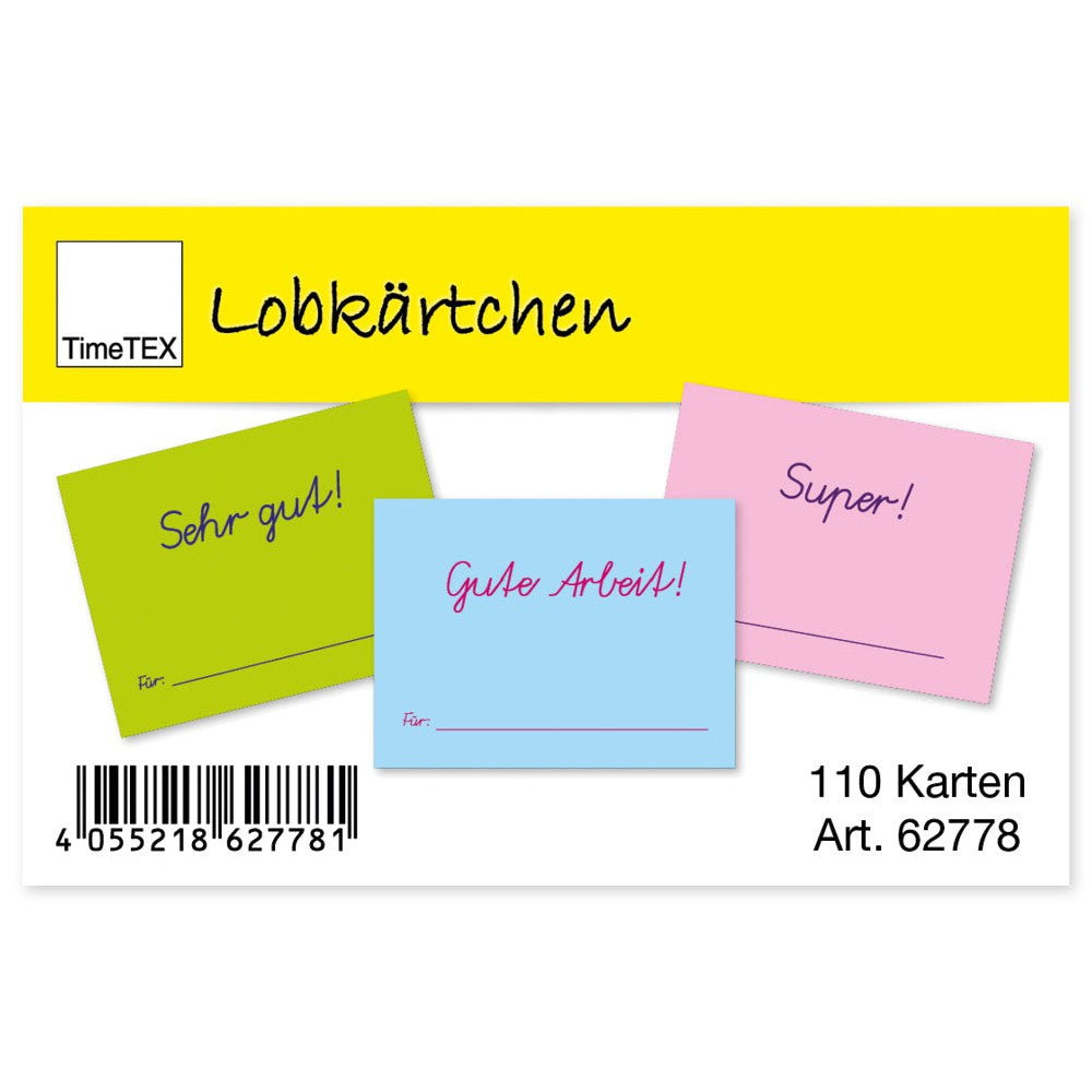 TimeTEX Lobkärtchen für Schüler, 110 Stck. im Etui