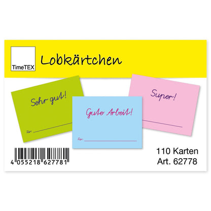 TimeTEX Lobkärtchen für Schüler, 110 Stck. im Etui