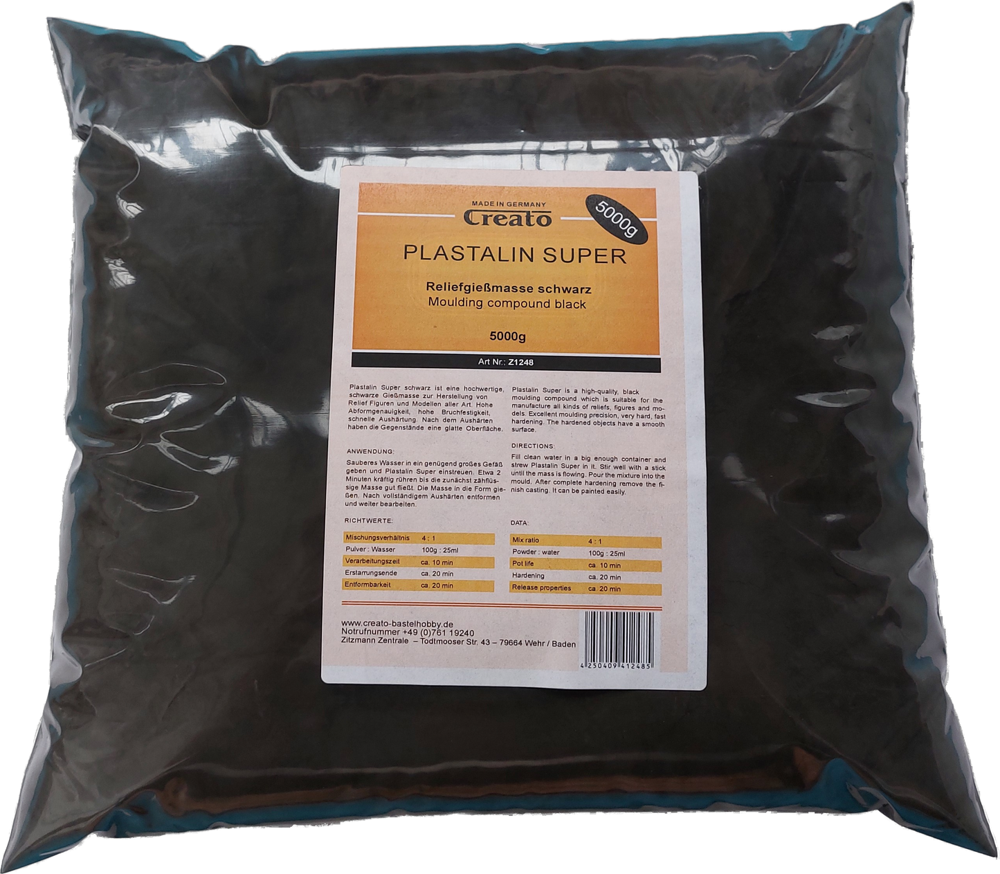 Plastalin Super SCHWARZ 5000g Giessmasse