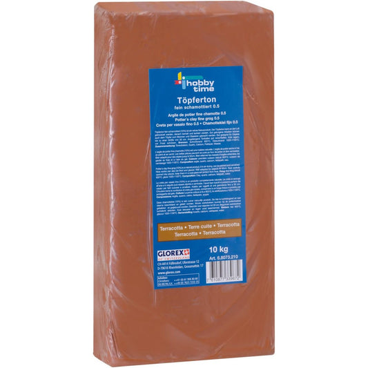 Töpferton 10kg terracotta feinschamottiert (20%)