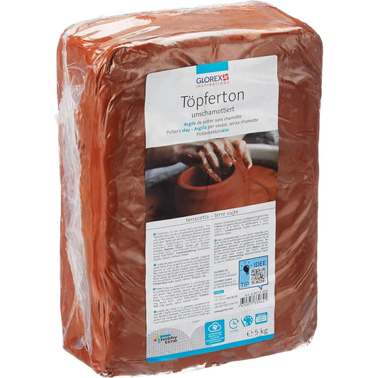 Töpferton 5 kg terracotta unschamottiert