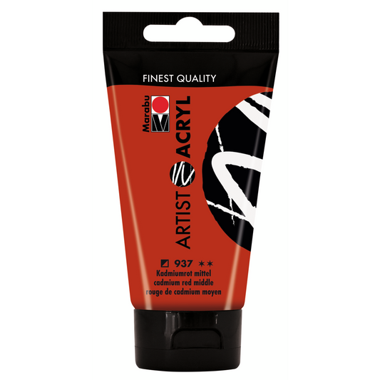 Marabu Artist Acryl, Kadmiumrot mittel 937, 75 ml