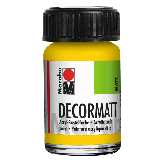 Marabu Decormatt Acryl, Gelb 019, 15 ml