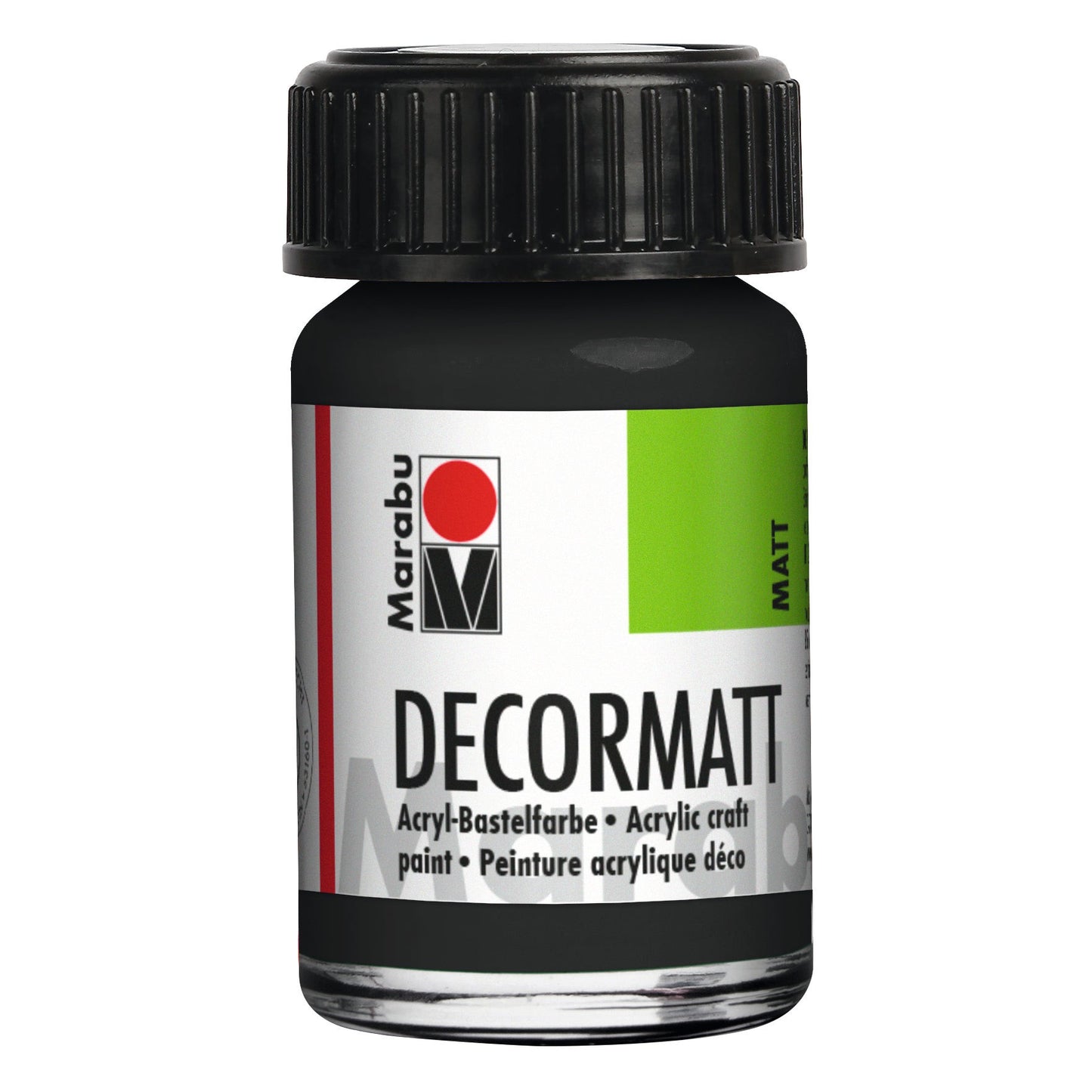 Marabu Decormatt Acryl, Schwarz 073, 15 ml