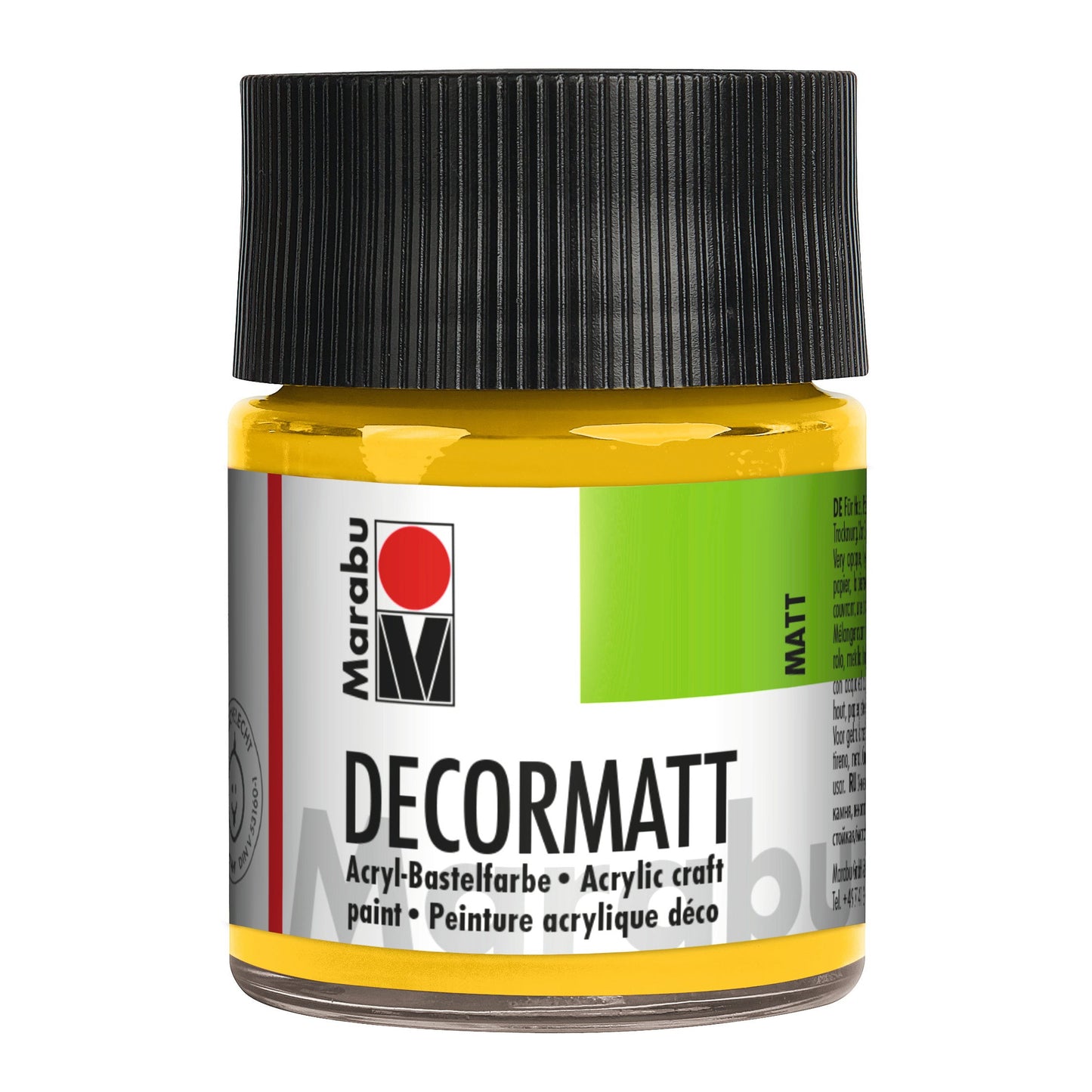 Marabu Decormatt Acryl, Mittelgelb 021, 50 ml