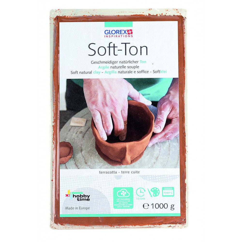 Soft-Ton terracotta 1000g lufthärtend / brennbar 1040°C