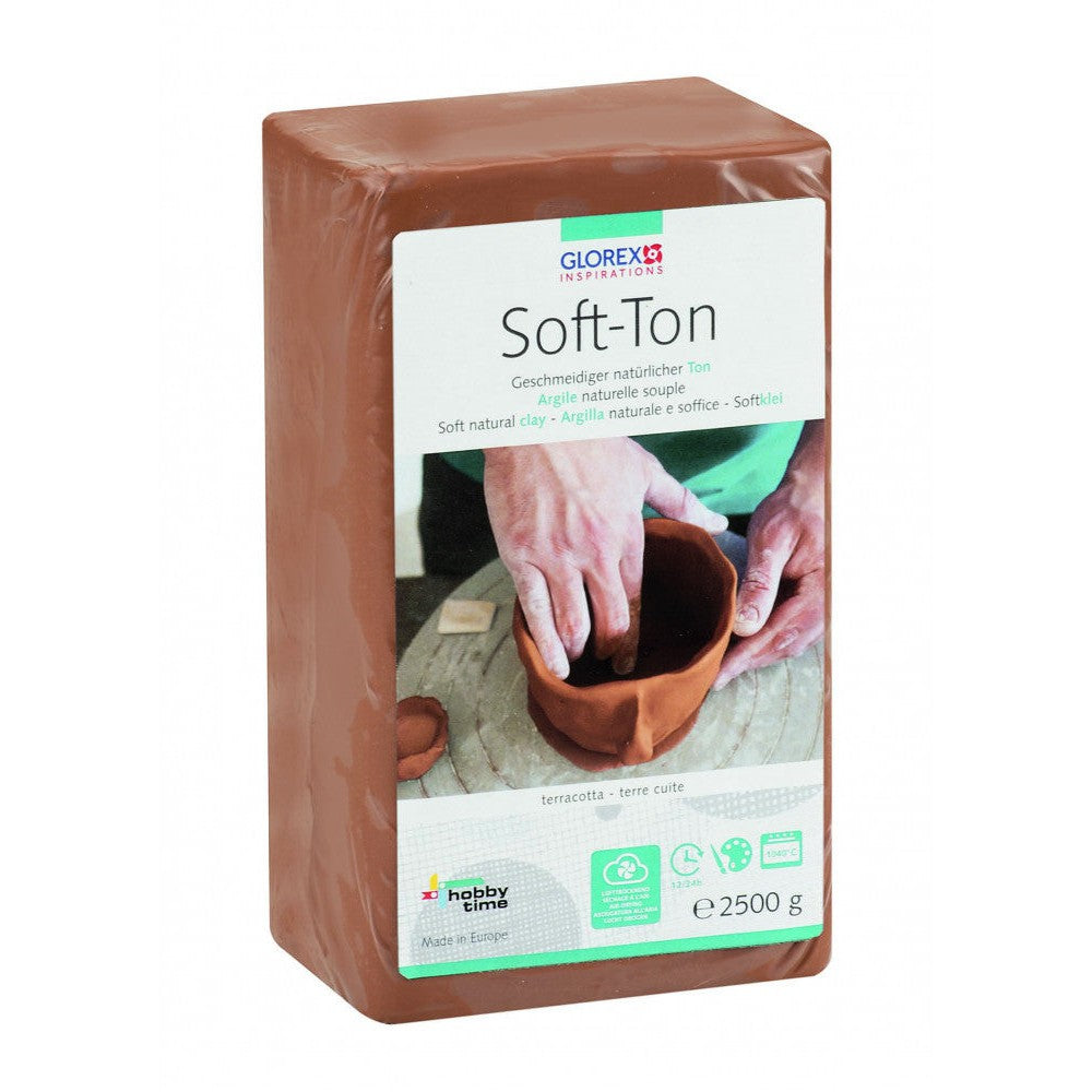 Soft-Ton terracotta 2500g lufthärtend / brennbar 1040°C